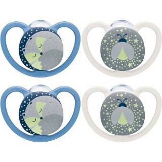 👉 Speen silicoon silicone 1 meisjes NUK Fopspenen Space Night maat 1, 0 - 6 maanden silicone, vos & vuurvlieg, 4 stuks