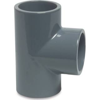 👉 Lijmmof grijs active T-stuk 90 graden PVC-U 3/4 inch imperial 16 bar (per... 4019305364737