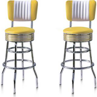 👉 Barkruk geel Bel Air Retro Bs-29cb 1+1 Bundel 675595187582