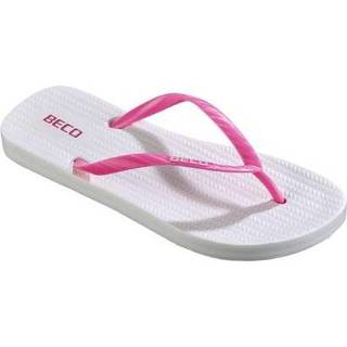 BECO teenslippers, wit/roze, maat 36