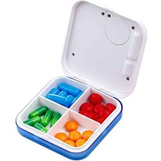 👉 Blauw active Schoonheid>Pillendoosjes Electronic Smart Timing Medicine Box Portable Dispensing Storage (blauw)