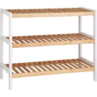 Schoenenrek bamboe hout multikleur - Voor 9 Paar Schoenen 70 Cm Breed Rek 90165158289