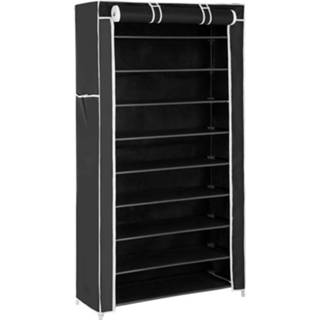 👉 Schoenenrek zwart stof XXL multikleur Voor 40 Paar Schoenen - Met Hoes In 90165158500