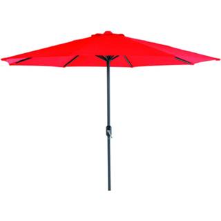 👉 Parasol grijs rood polyester Lotus Ø300 Cm - Royal Grey-rood 8713002110876