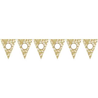 👉 Vlaggenlijn wit goud kunststof goudkleurig Amscan Customizable Goud/wit 24 Stuks 13051344511