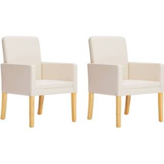 👉 Eetkamerstoel kunstleer active Eetkamerstoelen 2 st crème 8719883550794