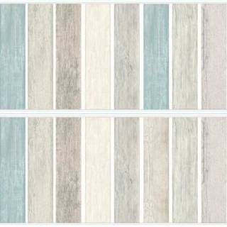 👉 Muur sticker houten blauw meisjes RoomMates ® Muursticker Vintage vloerplanken look - 34878924854