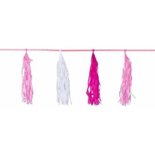 👉 Kwast active roze tassel feestslingers 3 meter