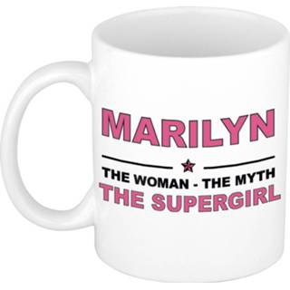 👉 Koffiemok multi keramiek vrouwen Namen / theebeker Marilyn The woman, myth supergirl 300 ml