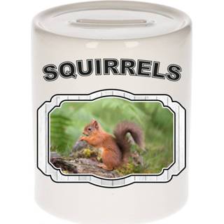 👉 Spaarpot active kinderen Dieren eekhoorntje - squirrels/ eekhoorntjes spaarpotten 9 cm