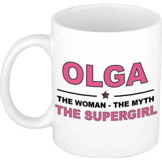 Koffiemok multi keramiek vrouwen Namen / theebeker Olga The woman, myth supergirl 300 ml