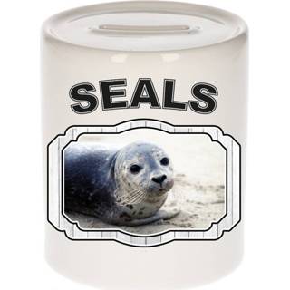 👉 Spaarpot active kinderen Dieren zeehond - seals/ zeehonden spaarpotten 9 cm