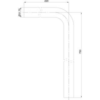 Vloerbuis active Riko geborsteld koper vloerbuizen 750x220x32 lang 8719956087394