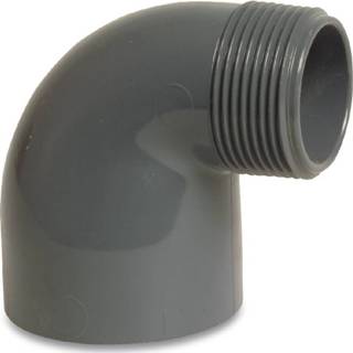 👉 Lijmmof active Knie 90 graden PVC-U 50 mm x 1 1/2 inch buitendraad 10... 4019305031837
