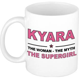 👉 Koffiemok multi keramiek vrouwen Namen / theebeker Kyara The woman, myth supergirl 300 ml