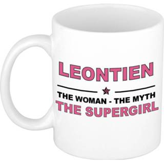 👉 Beker vrouwen Leontine The woman, myth supergirl cadeau koffie mok / thee 300 ml
