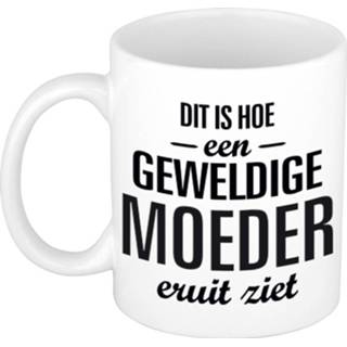 👉 Koffiemok active wit Geweldige moeder cadeau / theebeker 300 ml