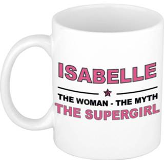 👉 Koffiemok multi keramiek vrouwen Namen / theebeker Isabelle The woman, myth supergirl 300 ml
