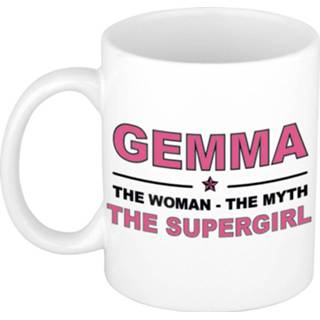 👉 Koffiemok multi keramiek vrouwen Namen / theebeker Gemma The woman, myth supergirl 300 ml