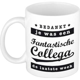 👉 Beker active wit Fantastische collega laatste week mok / bedankt cadeau 300 ml