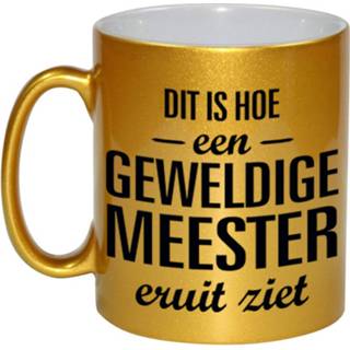 👉 Koffiemok gouden active geweldige meester cadeau / theebeker 330 ml