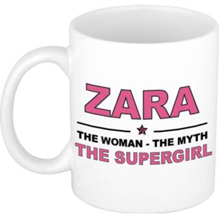 👉 Koffiemok multi keramiek vrouwen Namen / theebeker Zara The woman, myth supergirl 300 ml