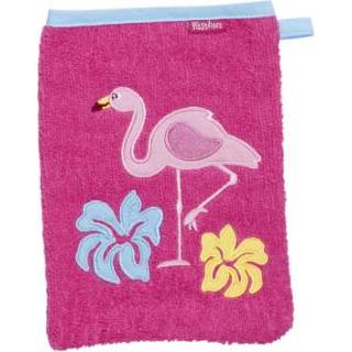 Washandje meisjes roze Playshoes Badstof Flamingo 4010952557466