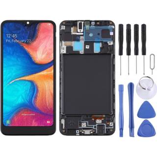 👉 Digitizer zwart active TFT-materiaal LCD-scherm en Volledige montage met frame voor Samsung Galaxy A20 / SM-A205F (EU-versie) (zwart) 6922535286534