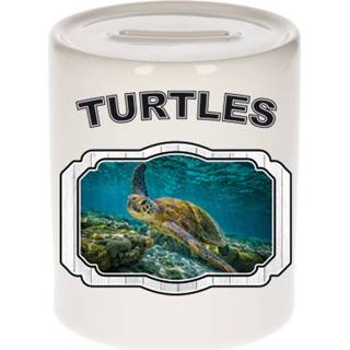 👉 Spaarpot keramiek One Size meerkleurig jongens meisjes Dieren liefhebber zee schildpad 9 cm en - Cadeau spaarpotten schildpadden 8720276879361