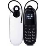 👉 Mobiele telefoon wit zwart active AIEK KK1 mini telefoon, Engels toetsenbord, handsfree Bluetooth-koptelefoon met dialer, MTK6261DA, anti-verloren, enkele simkaart, netwerk: 2G (wit + zwart)