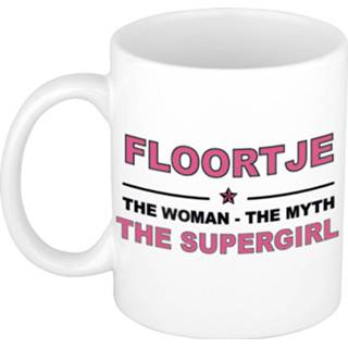 👉 Koffiemok multi keramiek vrouwen Namen / theebeker Floortje The woman, myth supergirl 300 ml