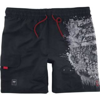 👉 Zwembroek zwart mannen m Black Premium by EMP - Schwarze Badeshorts mit Piratenschiff als Print 4064854143265