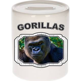 👉 Spaarpot active kinderen Dieren stoere gorilla - gorillas/ apen spaarpotten 9 cm