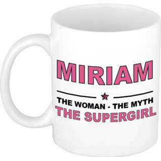 👉 Koffiemok multi keramiek vrouwen Namen / theebeker Miriam The woman, myth supergirl 300 ml