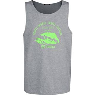👉 Tanktop rood grijs x mannen m gemêleerd R.E.D. by EMP - RED CHIEMSEE graues Tank Top mit Print 4064854151277