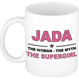 👉 Koffiemok multi keramiek vrouwen Namen / theebeker Jada The woman, myth supergirl 300 ml