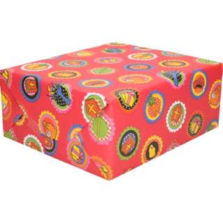 👉 Inpakpapier active 1x Rollen Sinterklaas inpakpapier/cadeaupapier rood 2,5 x 0,7 meter