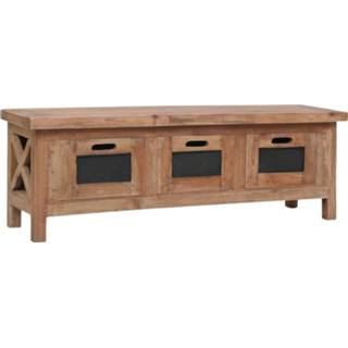 👉 Mahoniehout hout bruin Vidaxl Tv-meubel Met 3 Lades 120x30x40 Cm Massief 8719883684031