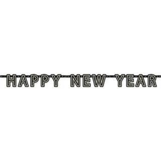 👉 Letterslinger zwart papier Amscan Happy New Year 180 Cm 192937065938