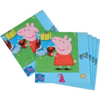 👉 Servet papieren papier multikleur kinderen 60x Peppa Pig Themafeest Kinderfeestje Servetten 33 X Cm - Thema Feest Wegwerpservetten 3-laags 8720276043953
