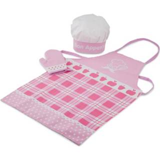 👉 Roze textiel New Classic Toys Kookschort Set Junior 28 Cm 3-delig 8718446106829