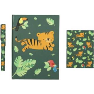 👉 Schrijfset groen papier A Little Lovely Company Jungle Junior 3-delig 8719033868670