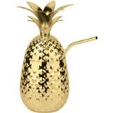 👉 Goud goudkleurig Paderno Cocktailbeker Met Rietje Bar Ananas 50 Cl 8014808173318