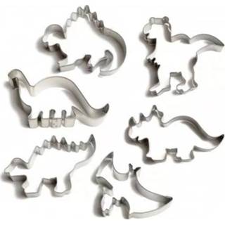 👉 Uitsteekvorm RVS active Uitsteekvormen voor Dinosauruskoekjes, RVS, set van 6 stuks