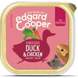 👉 11x Edgard&Cooper Kuipje Vers Vlees Puppy Eend - Kip 150 gr