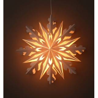 👉 Kerstster wit papier active decoratieve hanglampØ50 cm Shanti - incl. verlichtingsset 8719743366077