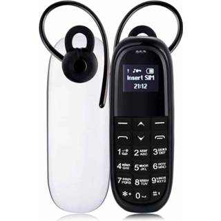 👉 Mobiele telefoon wit zwart active AIEK KK1 mini telefoon, Russisch toetsenbord, handsfree Bluetooth-koptelefoon met dialer, MTK6261DA, anti-verloren, enkele SIM, netwerk: 2G (wit + zwart)