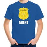 Embleem active kinderen blauw Agent politie carnaval t-shirt voor