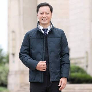 👉 Donsjack marineblauw XXXL active schoonheid mannen Winter Middelbare Leeftijd Heren Korte Verdikte Koude-proof (Kleur: Maat: XXXL)