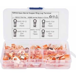 👉 Koperen ring active 70 STKS Icstation Open Vat Zuiver Lug Draad Crimp Terminals Assortiment Kit
